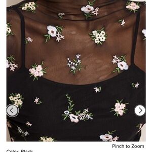 Francesca's Collections Black Floral Blouse